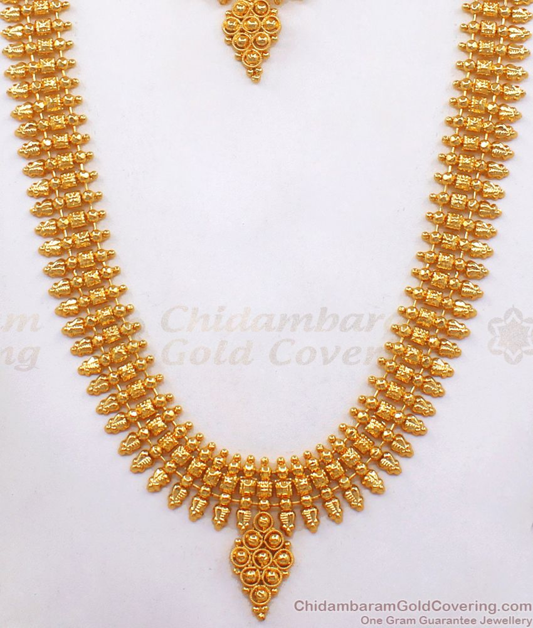 One Gram Gold Plated Haaram Mullaipoo Design Necklace Combo HR2257