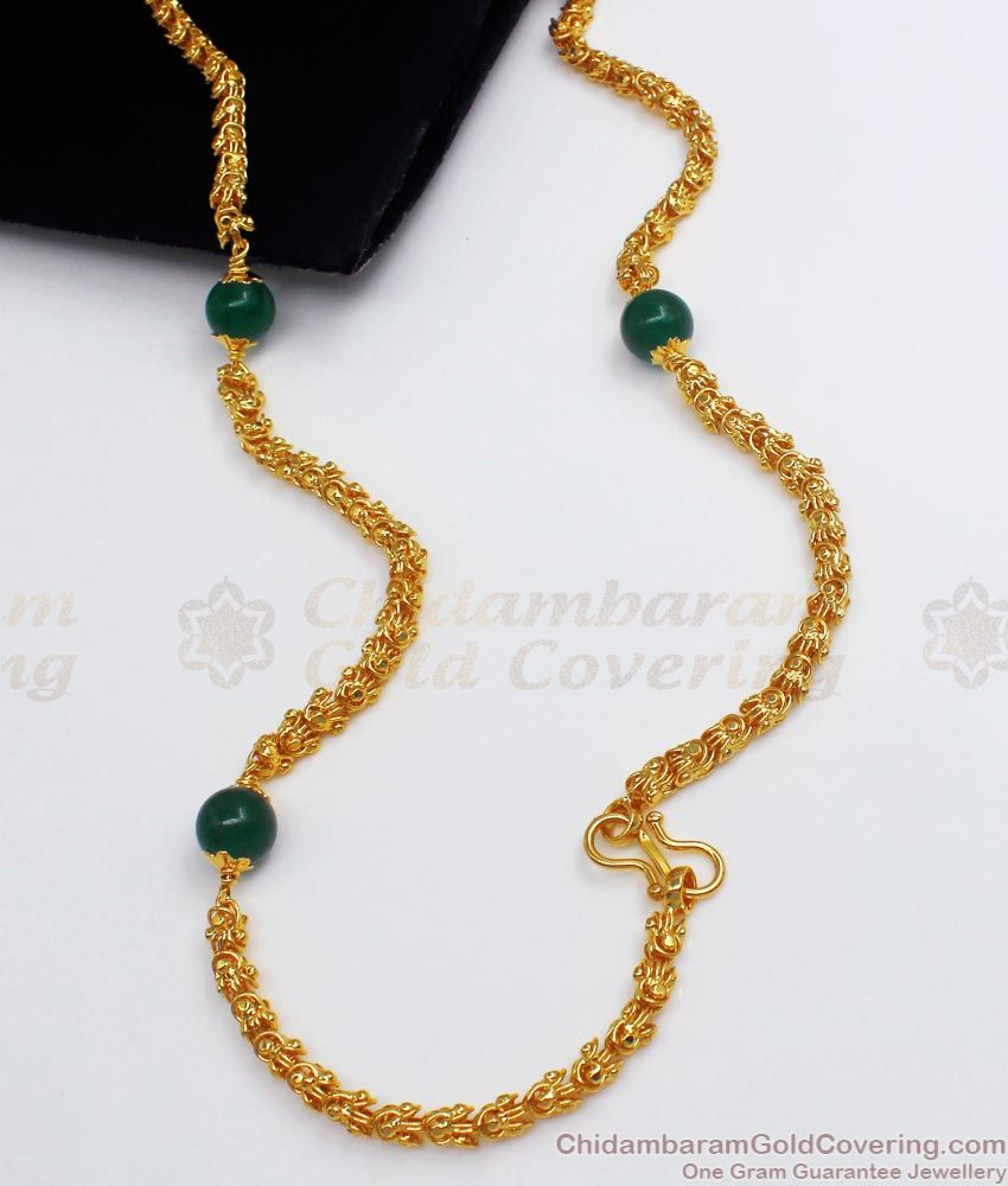 CDAS20-LG Emerald Beads Gold Long Chain Models For Online Shop