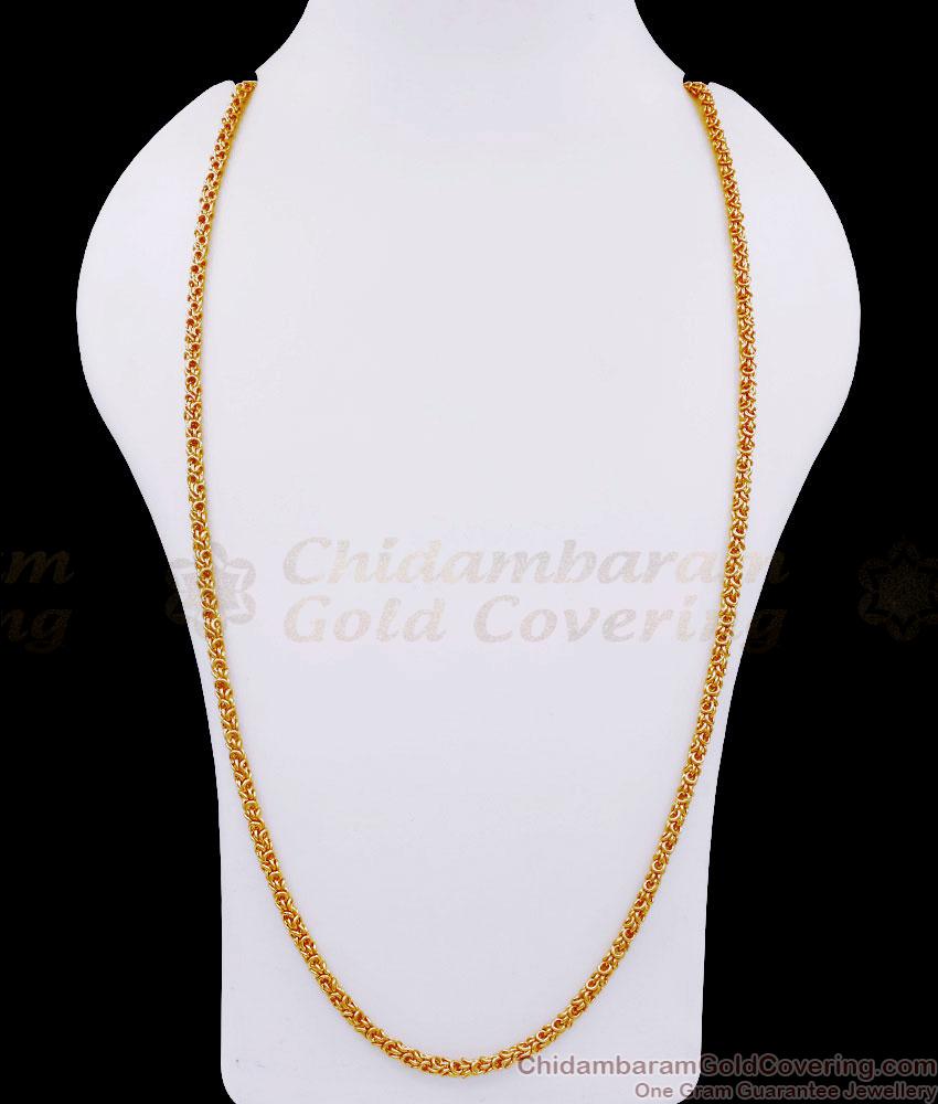 CDAS29-Lg 30 Inch Long 22Kt Gold Tone Guaranteed Chain For Daily Wear