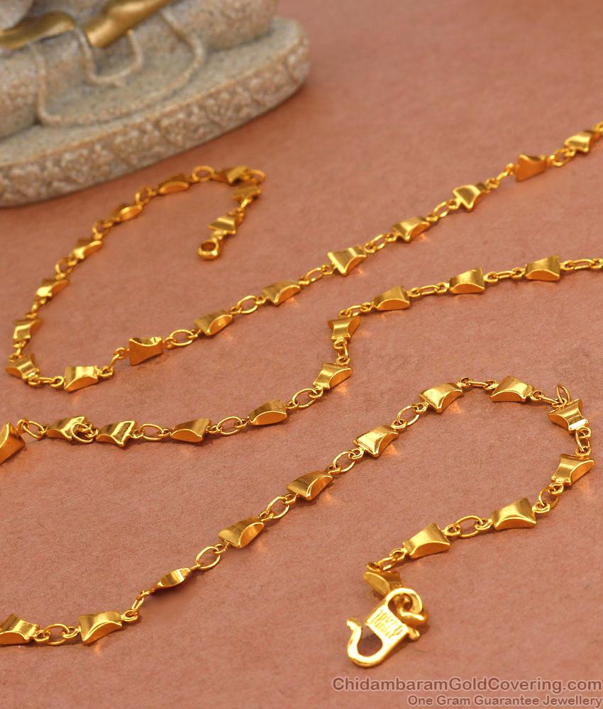 CGLM108 Elegant Gold Plated Chain with Unique Link Design