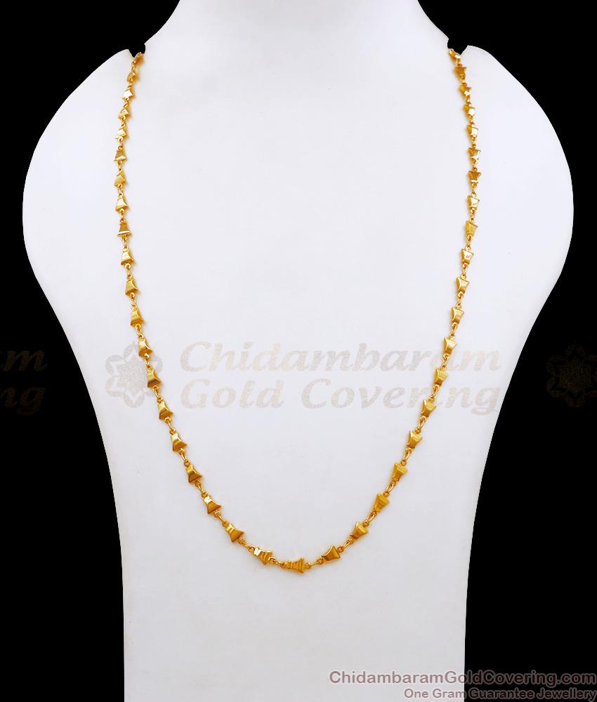 CGLM108 Elegant Gold Plated Chain with Unique Link Design