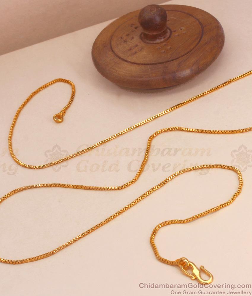 CGLM112 Very Thin Cubic Design Gold Chain For Regular Use