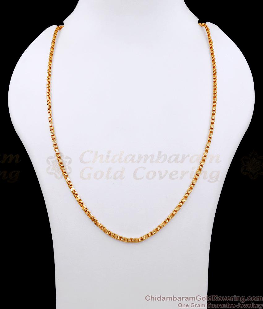 CGLM114 Everyday Use Box Design Gold Chain For Men