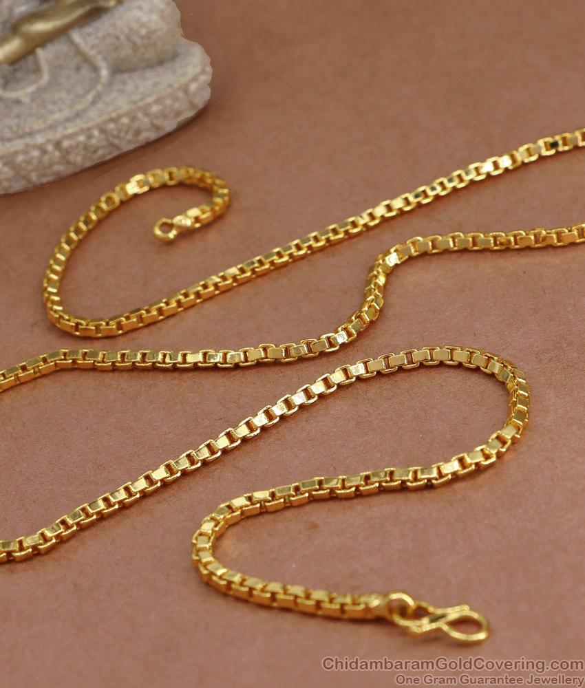 CGLM115 22k Solid Gold Plated Box Chain Necklace Shop Online