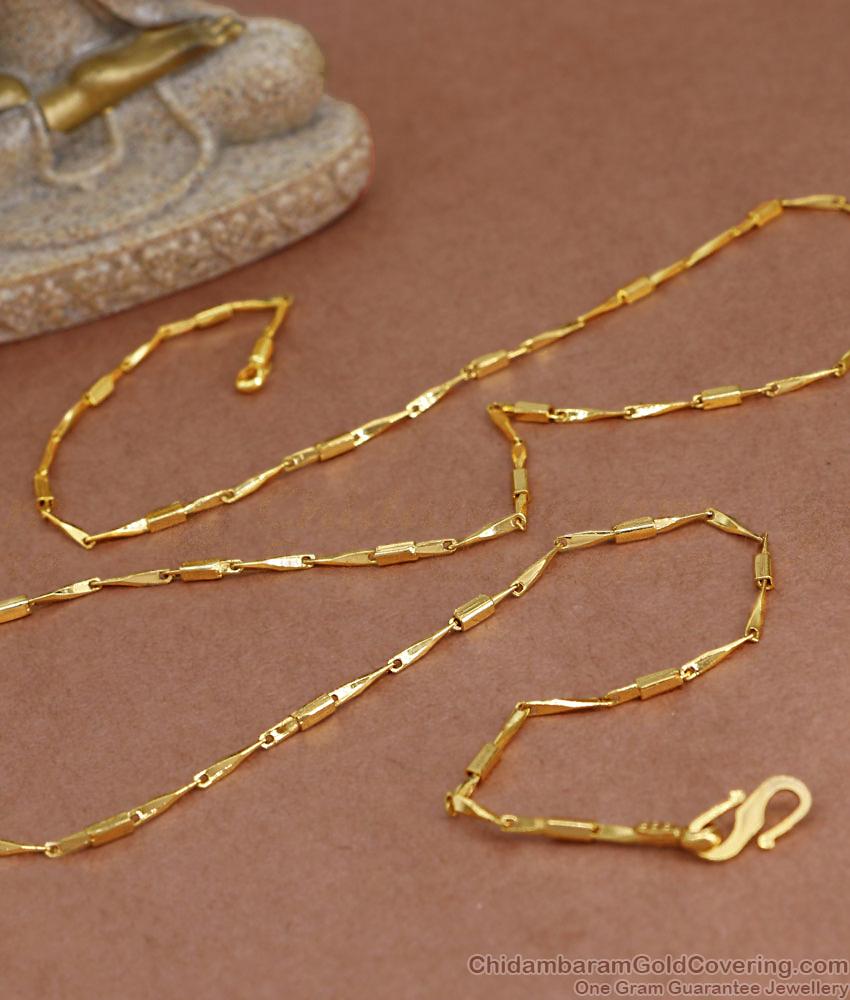 CGLM119 Slim Wheat Design Daily Wear Gold Plated Thin Chain