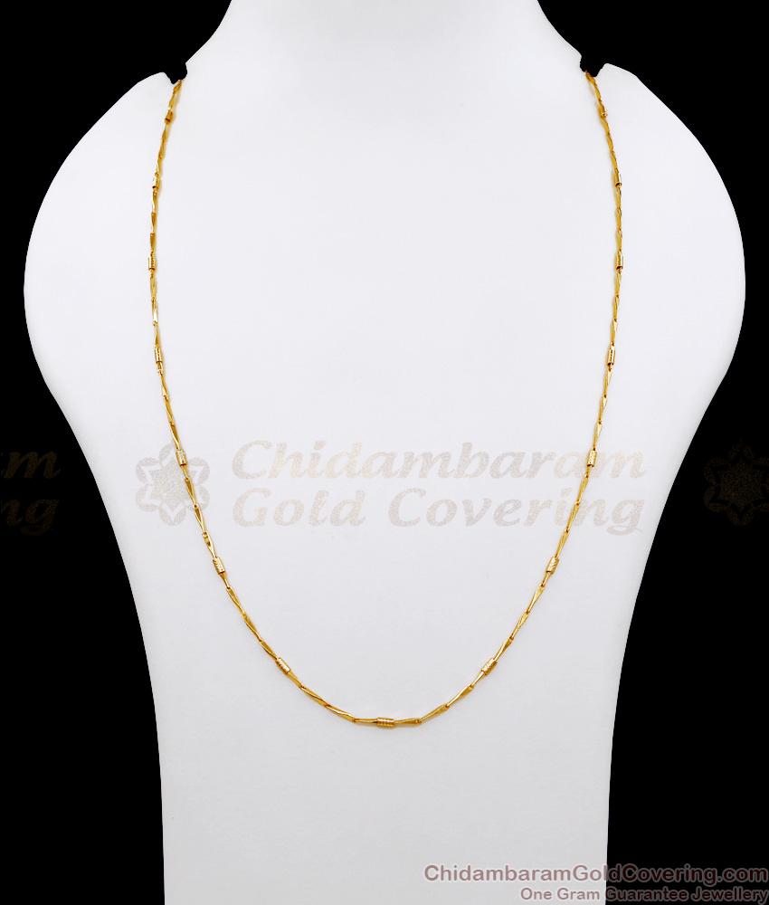 CGLM119 Slim Wheat Design Daily Wear Gold Plated Thin Chain