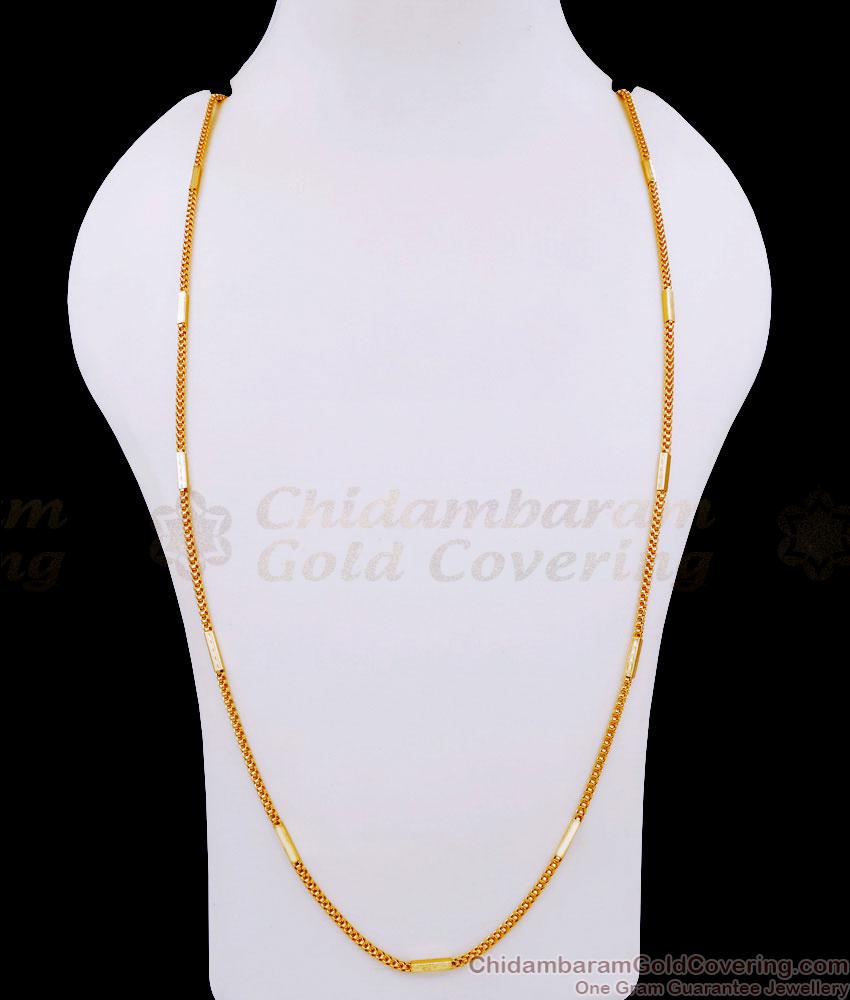 CGLM126-Lg 30 Inch Long One Gram Gold Square Cutting Chain Shop Online