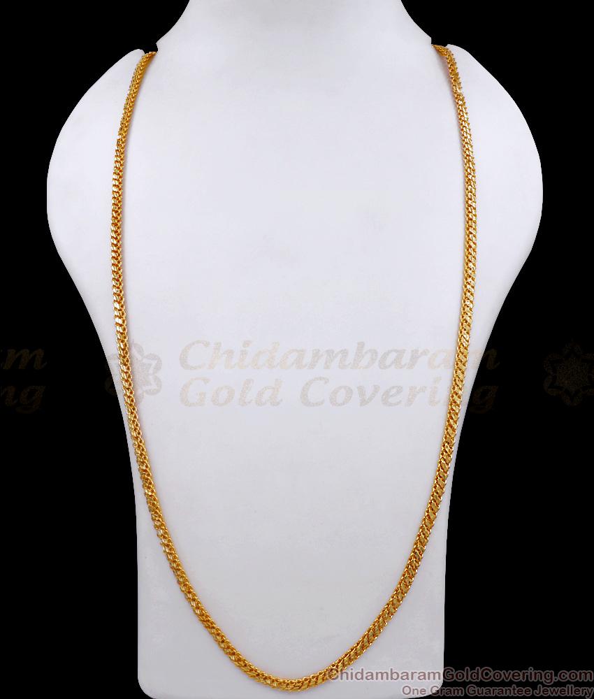 CHRT89-LG 30 Inch Long Broad Andhra Designs Gold Chain Regular Use Collections