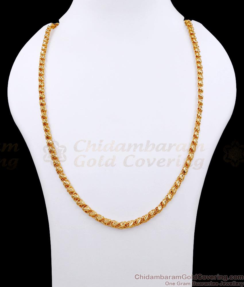 CHRT90 Real Gold Design Leaf Cutting Gold Chain Guaranteed Jewelry