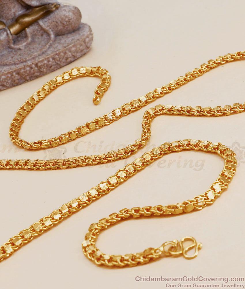 CHRT91-Lg 30 Inch Long Real Gold Design Chain Butterfly Pattern For Wedding