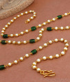 CKMN161 Shop Emerald Gemstone With Pearl Chain Traditional Design