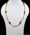 CKMN170 Double Line One Gram Gold Karugamani Wheat Chain Mangalsutra Design