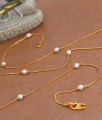 CKMN187 Buy Thin 1 Gram Gold Box Chain With Pearls Online