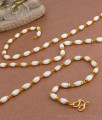 CKMN189-Lg 30 Inch Long Gold Plated Pearl Beads Chain Kerala Jewelry Online