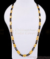 CKMN191-Lg 30 Inch Long Traditional Lakshmi Coin Black Beads Double Line Gold Chain 