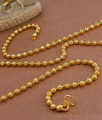 CKMN197-Lg 30 Inch Long Full Gold Tone Plain Golden Beads Chain For Daily Wear