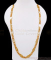 CKMN198-Lg 30 Inch Long Latest Lakshmi Coin 2 Line Gold Chain Beaded Design