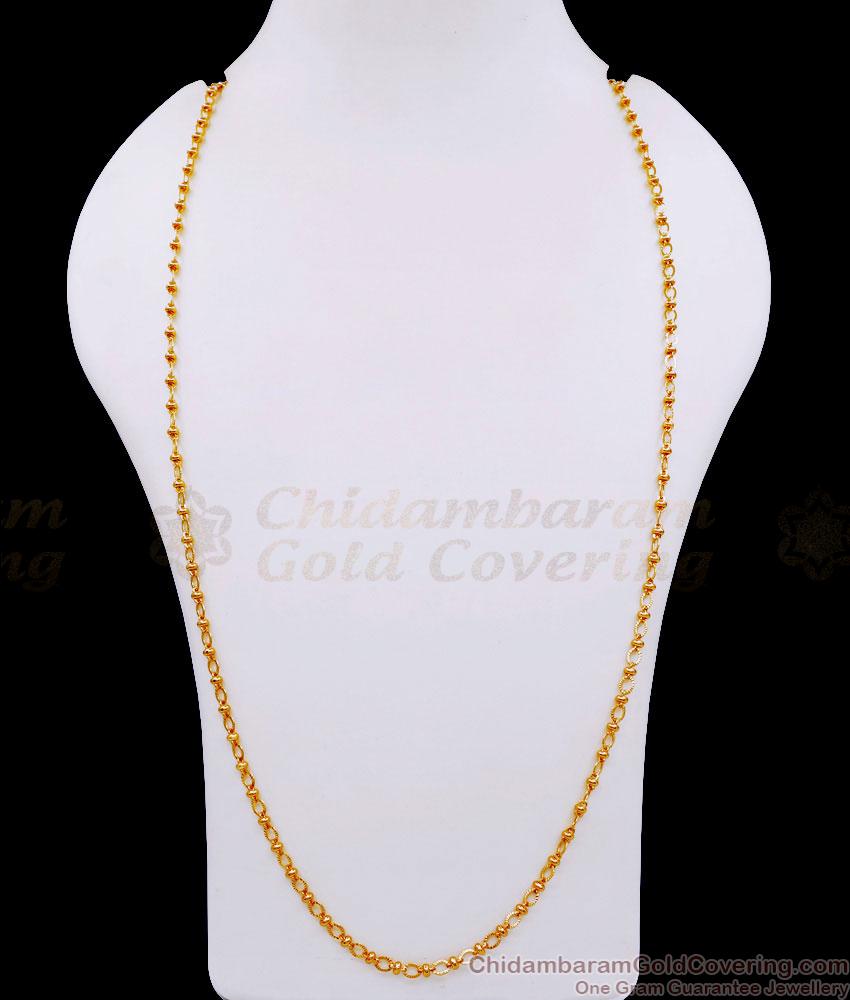 CKMN204-Lg 30 Inch Long Light Weight Gold Designer Chain For Ladies