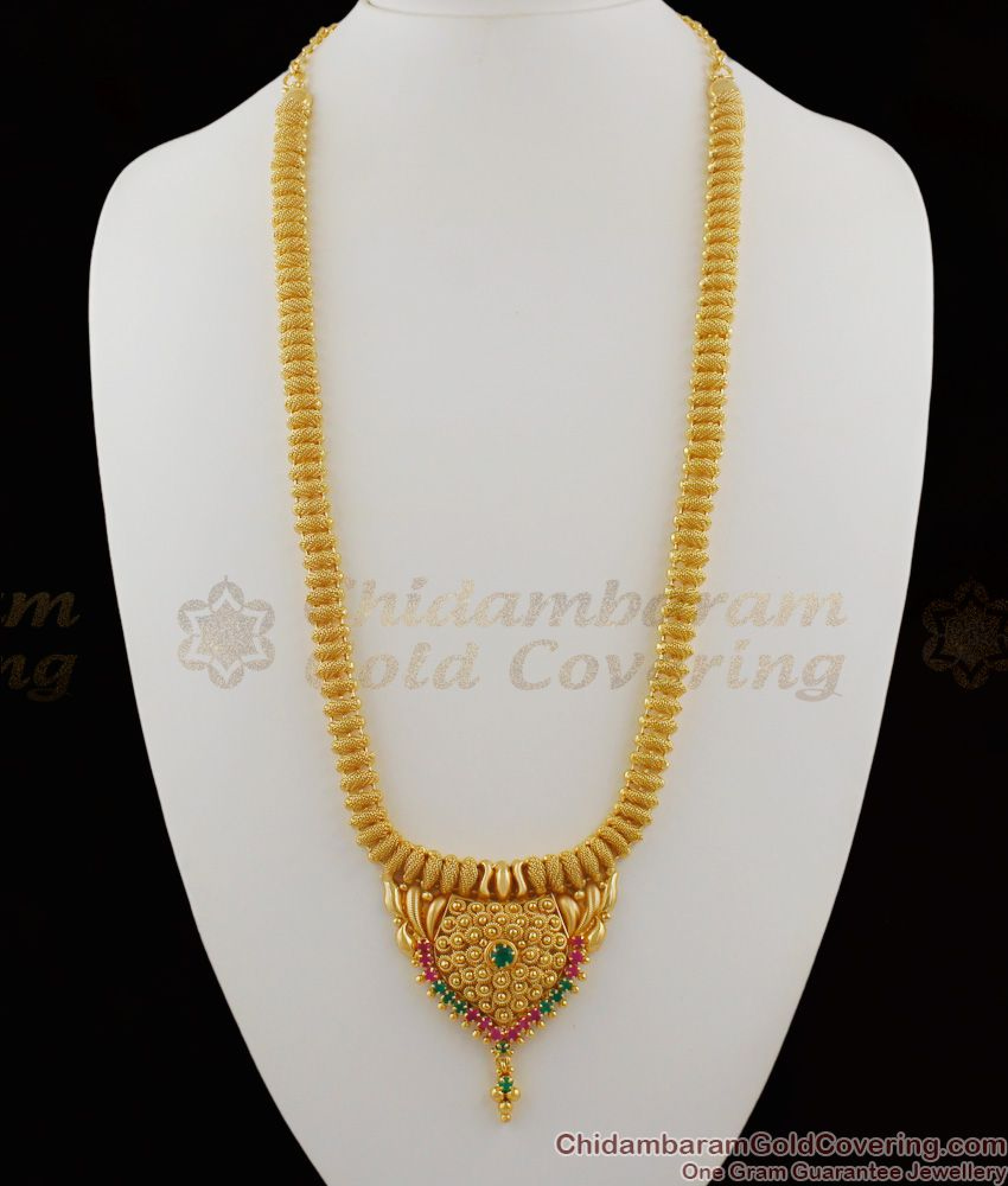 Gorgeous Multi Color Stone Gold Inspired Haram Jewelry Bridal ...