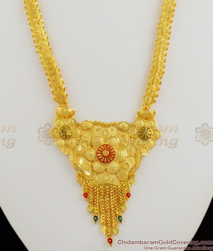 Kasu Malai, Ruby Stone Gold Plated Aaram, American Diamond Aaram ...