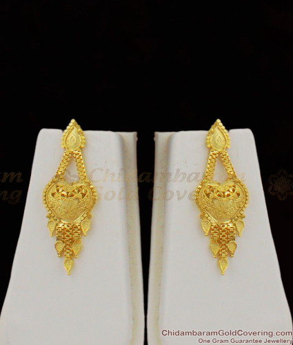One Gram Gold Small Jhumka Earring Ruby Stone Kolkata Design ER3047