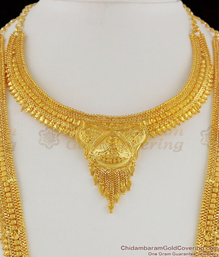 Bridal Grand Jewelry Set Full Calcutta Haaram Necklace With Earrings ...