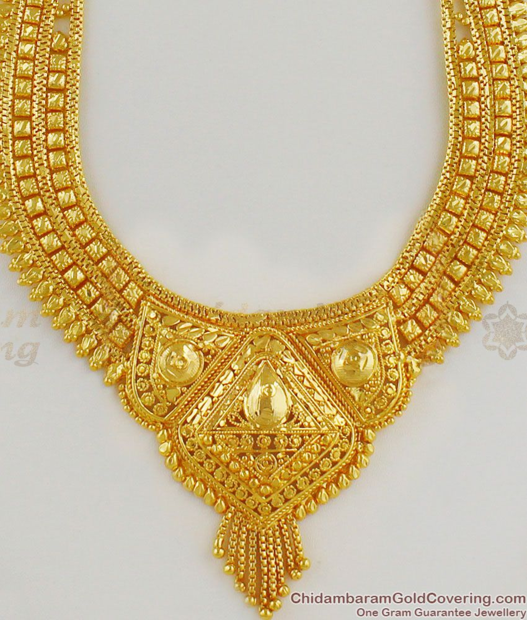 Luxury Calcutta Design Plain Gold Imitation Forming Haram Jewelry ...