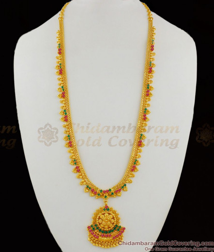 Grand Traditional Haram Design With Double Color Stone Jewellery ...