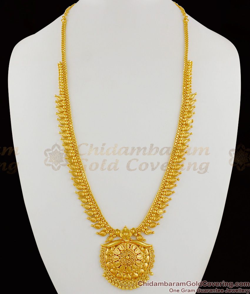 Beautiful Kerala Design Gold Plated Big Dollar Haaram Online Collection HR1226