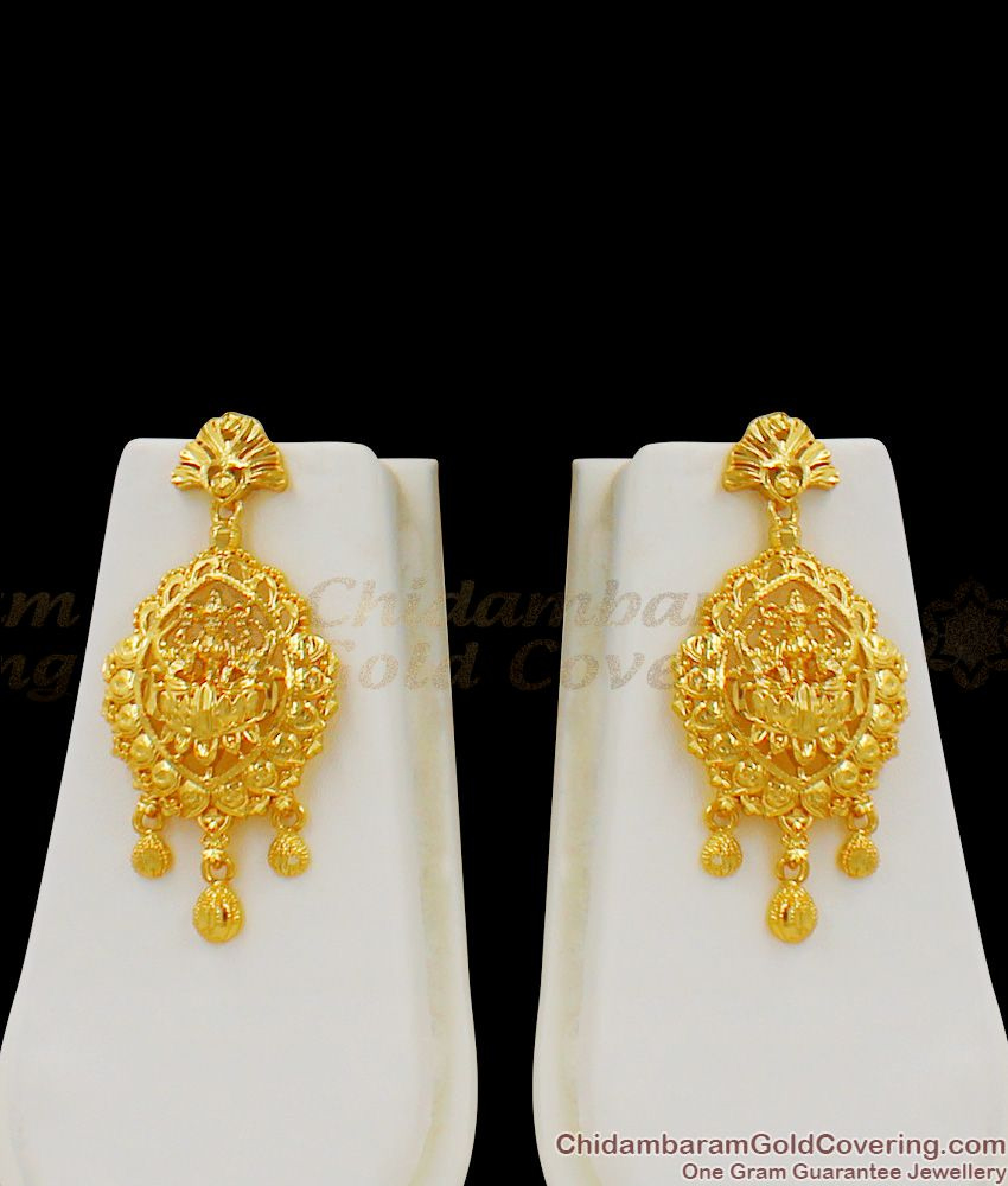 Lakshmi Mango Design Grand Gold Bridal Set Haram Necklace Earrings And ...