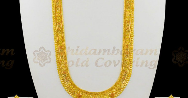 Amazing Calcutta Design Forming Gold Haram Bridal Set With Earrings HR1266