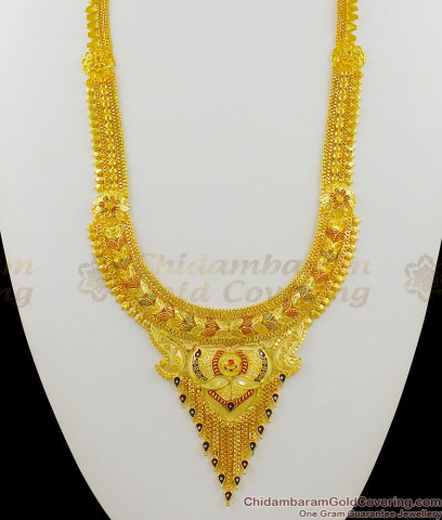 Lakshmi Gold Kasu Malai With Mullai Poo Haram Design HR1988