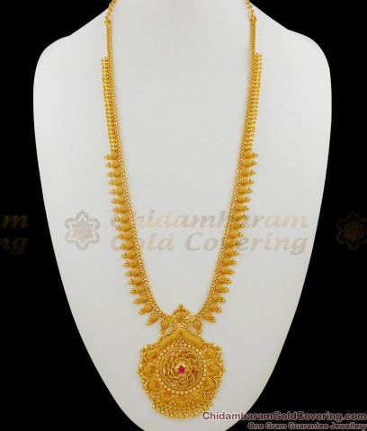 Grand Bridal AD White Stone Heavy Necklace Mango Design Kerala Jewelry ...