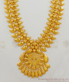 Festive Mango Design Plain Gold Grand Traditional Haram Jewelry For Regular Use HR1497