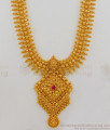 Fantastic Kerala Gold Design Long Haram Bridal Jewelry With AD Stone And Beads HR1528