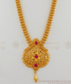 Traditional One Gram Gold Ruby Stone Net Pattern Haram Jewelry HR1563