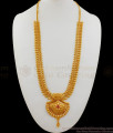 Real Gold Long Necklace Marriage Haram One Gram Gold Jewelry HR1671