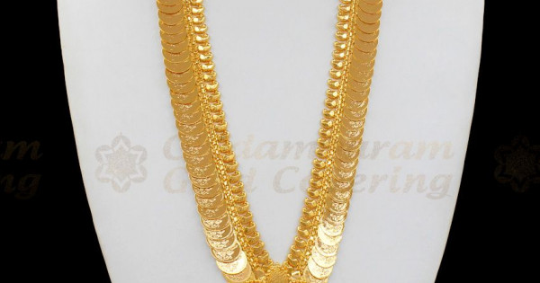 Buy Online Latest One Gram Gold Kasu Malai Haaram With Lakshmi Dollar ...