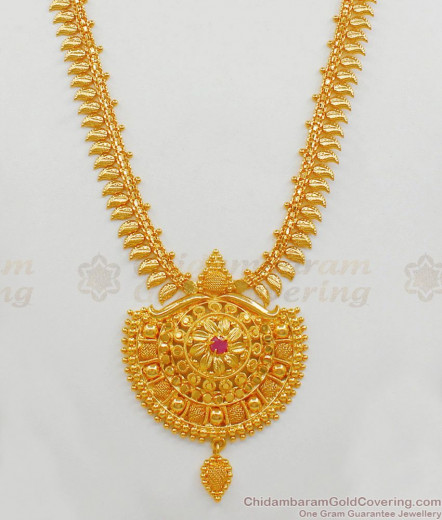 Kasu Malai, Ruby Stone Gold Plated Aaram, American Diamond Aaram ...