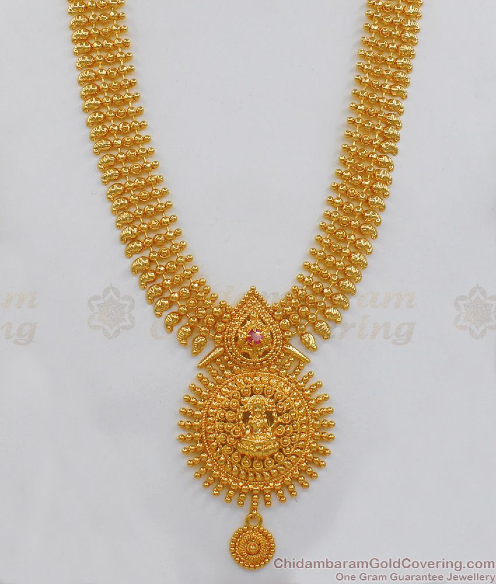 Precious Lakshmi One Gram Gold Haaram Design For Bridal Wear HR1728