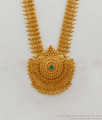  Kerala Type One Gram Gold Haram Design With Emerald Stone HR1803