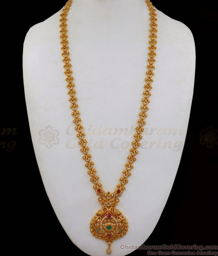 Grand Traditional Haram Design With Double Color Stone Jewellery ...