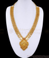 New Arrival Single Ruby Stone Lakshmi Gold Kasu Malai Haram Design HR1987