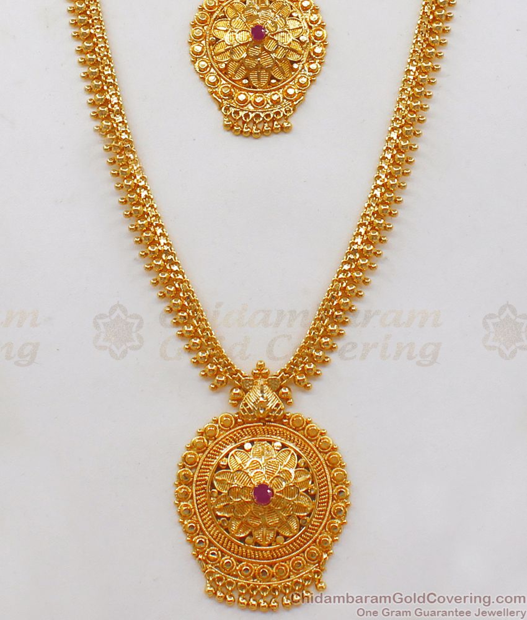 Light Weight Gold Haram Combo Designs 2022 Collections HR2030