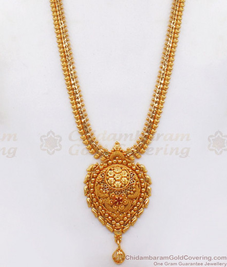 Kasu Malai, Ruby Stone Gold Plated Aaram, American Diamond Aaram ...