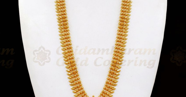 Dazzling White Stone One Gram Gold Long Haram Designs HR2074