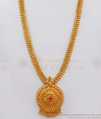 Long One Gram Gold Haram For Ladies Kerala Wedding Collections HR1995