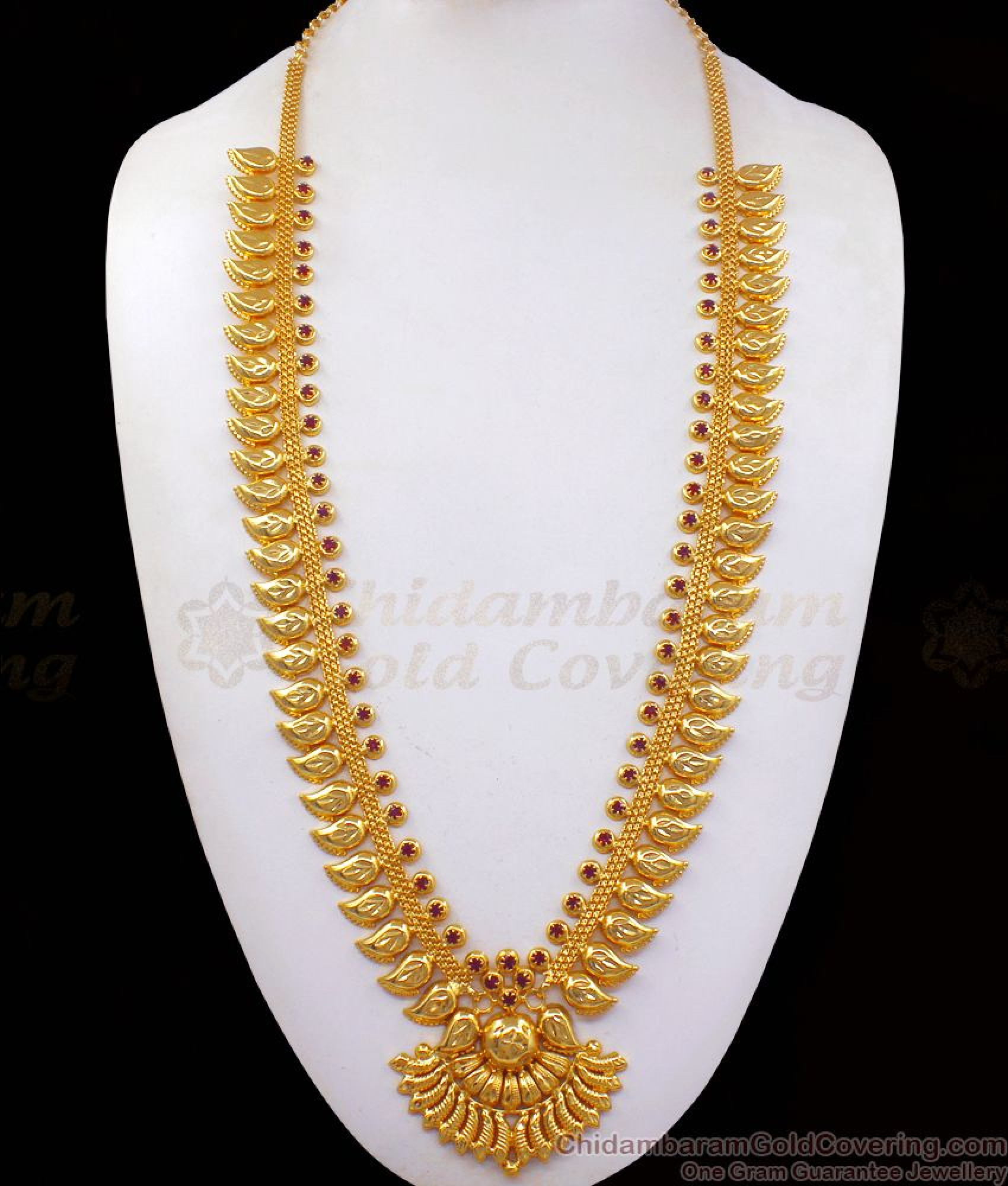 One Gram Gold Long Haram Red Stone Womens Fashion HR2195