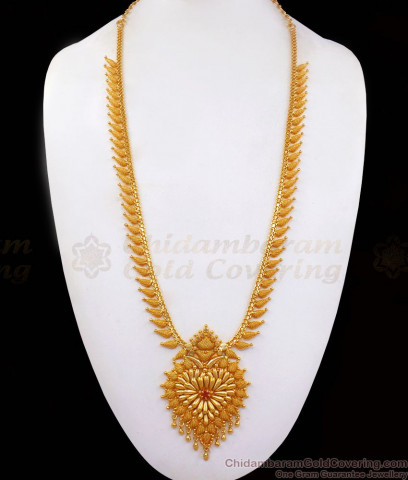 New One Gram Gold Haram Design With Single Ruby Stone Jewelry HR2130