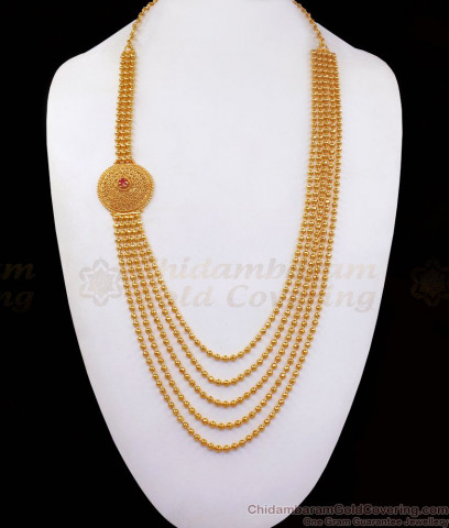 30 Inch Long Chain Mangalsutra Forming Gold Nalla Pusalu Mala Online HR2161